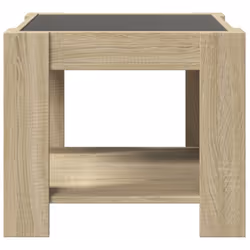 vidaXL Coffee Table with LED Hallway Tea End Table Side Table Engineered Wood - sonoma oak, 53 x 53 x 45 cm - Additional view 5