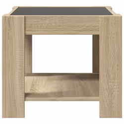 vidaXL Coffee Table with LED Hallway Tea End Table Side Table Engineered Wood - sonoma oak, 53 x 53 x 45 cm - Additional view 6