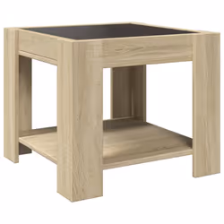vidaXL Coffee Table with LED Hallway Tea End Table Side Table Engineered Wood - sonoma oak, 53 x 53 x 45 cm - Additional view 7