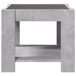 vidaXL Coffee Table with LED Hallway Tea End Table Side Table Engineered Wood - concrete grey, 53 x 53 x 45 cm - Additional view 6