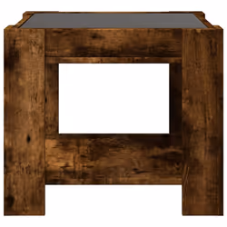 vidaXL Coffee Table with LED Hallway Tea End Table Side Table Engineered Wood - smoked oak, 53 x 53 x 45 cm - Additional view 6