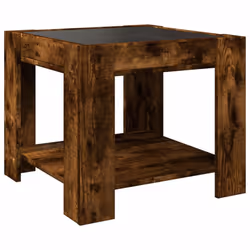 vidaXL Coffee Table with LED Hallway Tea End Table Side Table Engineered Wood - smoked oak, 53 x 53 x 45 cm - Additional view 7