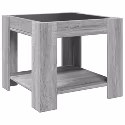 vidaXL Coffee Table with LED Hallway Tea End Table Side Table Engineered Wood - grey sonoma, 53 x 53 x 45 cm - Additional view 7