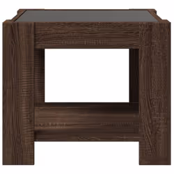 vidaXL Coffee Table with LED Hallway Tea End Table Side Table Engineered Wood - brown oak, 53 x 53 x 45 cm - Additional view 5