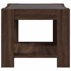 vidaXL Coffee Table with LED Hallway Tea End Table Side Table Engineered Wood - brown oak, 53 x 53 x 45 cm - Additional view 6