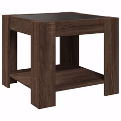 vidaXL Coffee Table with LED Hallway Tea End Table Side Table Engineered Wood - brown oak, 53 x 53 x 45 cm - Additional view 7