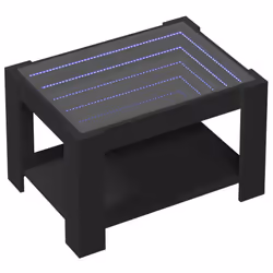 vidaXL Coffee Table with LED Hallway Tea End Table Side Table Engineered Wood - black, 73 x 53 x 45 cm - Additional view 2