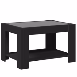 vidaXL Coffee Table with LED Hallway Tea End Table Side Table Engineered Wood - black, 73 x 53 x 45 cm - Additional view 7