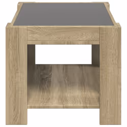 vidaXL Coffee Table with LED Hallway Tea End Table Side Table Engineered Wood - sonoma oak, 73 x 53 x 45 cm - Additional view 6