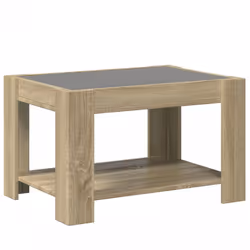 vidaXL Coffee Table with LED Hallway Tea End Table Side Table Engineered Wood - sonoma oak, 73 x 53 x 45 cm - Additional view 7