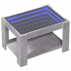vidaXL Coffee Table with LED Hallway Tea End Table Side Table Engineered Wood - concrete grey, 73 x 53 x 45 cm - Additional view 2