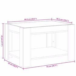 vidaXL Coffee Table with LED Hallway Tea End Table Side Table Engineered Wood - concrete grey, 73 x 53 x 45 cm - Additional view 3
