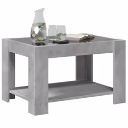 vidaXL Coffee Table with LED Hallway Tea End Table Side Table Engineered Wood - concrete grey, 73 x 53 x 45 cm - Additional view 4