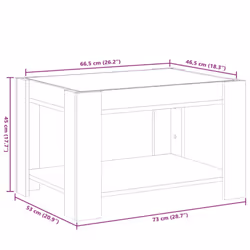 vidaXL Coffee Table with LED Hallway Tea End Table Side Table Engineered Wood - smoked oak, 73 x 53 x 45 cm - Additional view 3
