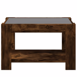 vidaXL Coffee Table with LED Hallway Tea End Table Side Table Engineered Wood - smoked oak, 73 x 53 x 45 cm - Additional view 5