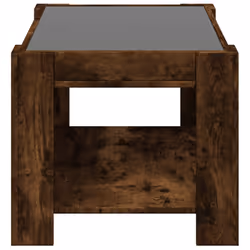 vidaXL Coffee Table with LED Hallway Tea End Table Side Table Engineered Wood - smoked oak, 73 x 53 x 45 cm - Additional view 6