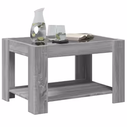 vidaXL Coffee Table with LED Hallway Tea End Table Side Table Engineered Wood - grey sonoma, 73 x 53 x 45 cm - Additional view 4