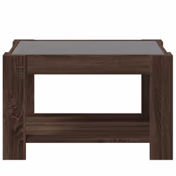 vidaXL Coffee Table with LED Hallway Tea End Table Side Table Engineered Wood - brown oak, 73 x 53 x 45 cm - Additional view 5