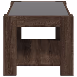 vidaXL Coffee Table with LED Hallway Tea End Table Side Table Engineered Wood - brown oak, 73 x 53 x 45 cm - Additional view 6