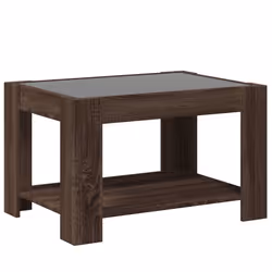 vidaXL Coffee Table with LED Hallway Tea End Table Side Table Engineered Wood - brown oak, 73 x 53 x 45 cm - Additional view 7