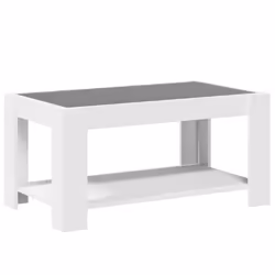 vidaXL Coffee Table with LED Hallway Tea End Table Side Table Engineered Wood - white, 93 x 53 x 45 cm - Additional view 7