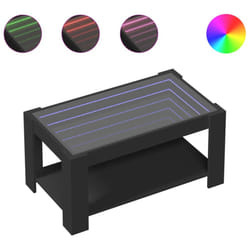 vidaXL Coffee Table with LED Hallway Tea End Table Side Table Engineered Wood - black, 93 x 53 x 45 cm