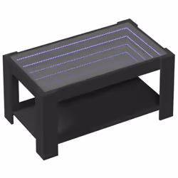 vidaXL Coffee Table with LED Hallway Tea End Table Side Table Engineered Wood - black, 93 x 53 x 45 cm
