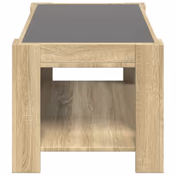 vidaXL Coffee Table with LED Hallway Tea End Table Side Table Engineered Wood - sonoma oak, 93 x 53 x 45 cm - Additional view 6
