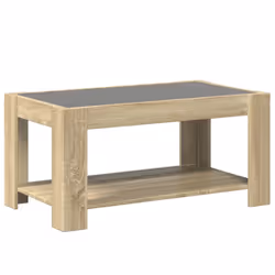 vidaXL Coffee Table with LED Hallway Tea End Table Side Table Engineered Wood - sonoma oak, 93 x 53 x 45 cm - Additional view 7