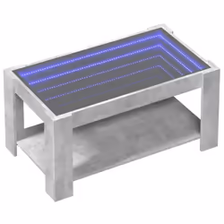 vidaXL Coffee Table with LED Hallway Tea End Table Side Table Engineered Wood - concrete grey, 93 x 53 x 45 cm - Additional view 2