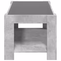 vidaXL Coffee Table with LED Hallway Tea End Table Side Table Engineered Wood - concrete grey, 93 x 53 x 45 cm - Additional view 6