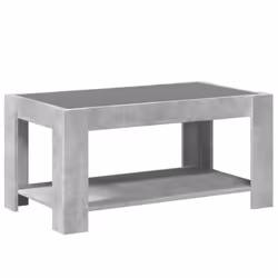 vidaXL Coffee Table with LED Hallway Tea End Table Side Table Engineered Wood - concrete grey, 93 x 53 x 45 cm - Additional view 7