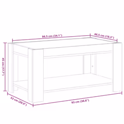 vidaXL Coffee Table with LED Hallway Tea End Table Side Table Engineered Wood - smoked oak, 93 x 53 x 45 cm - Additional view 3