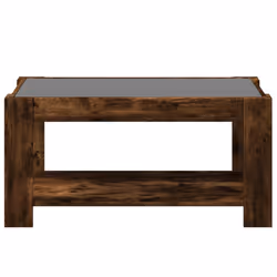 vidaXL Coffee Table with LED Hallway Tea End Table Side Table Engineered Wood - smoked oak, 93 x 53 x 45 cm - Additional view 5