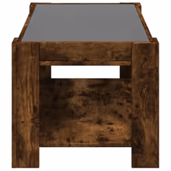 vidaXL Coffee Table with LED Hallway Tea End Table Side Table Engineered Wood - smoked oak, 93 x 53 x 45 cm - Additional view 6