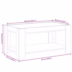 vidaXL Coffee Table with LED Hallway Tea End Table Side Table Engineered Wood - brown oak, 93 x 53 x 45 cm - Additional view 3