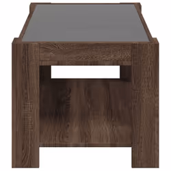 vidaXL Coffee Table with LED Hallway Tea End Table Side Table Engineered Wood - brown oak, 93 x 53 x 45 cm - Additional view 6