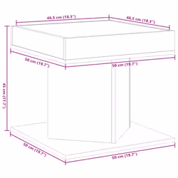 vidaXL Coffee Table with LED End Table Side Table Sonoma Oak Engineered Wood - concrete grey - Additional view 3