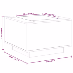 vidaXL Coffee Table with LED Hallway End Table Side Table Engineered Wood - white, 60 x 60 x 40 cm - Additional view 3