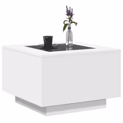 vidaXL Coffee Table with LED Hallway End Table Side Table Engineered Wood - white, 60 x 60 x 40 cm - Additional view 4