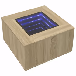 vidaXL Coffee Table with LED Hallway End Table Side Table Engineered Wood - sonoma oak, 60 x 60 x 40 cm - Additional view 2