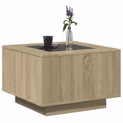 vidaXL Coffee Table with LED Hallway End Table Side Table Engineered Wood - sonoma oak, 60 x 60 x 40 cm - Additional view 4