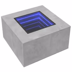 vidaXL Coffee Table with LED Hallway End Table Side Table Engineered Wood - concrete grey, 60 x 60 x 40 cm - Additional view 2