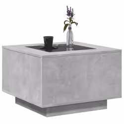 vidaXL Coffee Table with LED Hallway End Table Side Table Engineered Wood - concrete grey, 60 x 60 x 40 cm - Additional view 4