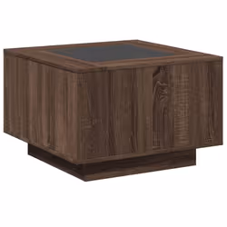 vidaXL Coffee Table with LED Hallway End Table Side Table Engineered Wood - brown oak, 60 x 60 x 40 cm - Additional view 7