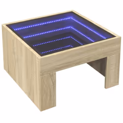 vidaXL Coffee Table with Infinity LED Hall Tea End Table Side Table Sonoma Oak - sonoma oak, 50 x 50 x 30 cm - Additional view 2