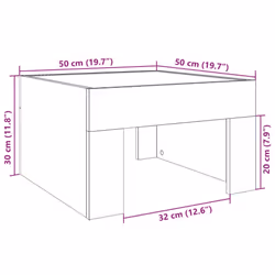 vidaXL Coffee Table with Infinity LED Hall Tea End Table Side Table Sonoma Oak - sonoma oak, 50 x 50 x 30 cm - Additional view 3