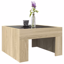 vidaXL Coffee Table with Infinity LED Hall Tea End Table Side Table Sonoma Oak - sonoma oak, 50 x 50 x 30 cm - Additional view 4