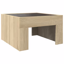 vidaXL Coffee Table with Infinity LED Hall Tea End Table Side Table Sonoma Oak - sonoma oak, 50 x 50 x 30 cm - Additional view 7