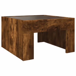 vidaXL Coffee Table with Infinity LED Hall Tea End Table Side Table Sonoma Oak - smoked oak, 50 x 50 x 30 cm - Additional view 7